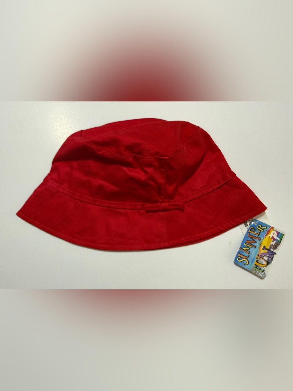 Paris Women’s Red  Bucket Hat with Side Bow, One Size